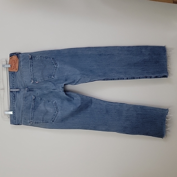 Levi's 501 Button Fly Faded & Distressed Raw Hem Blue Jeans 33 X 29 - Picture 7 of 12